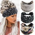 thumbnail image 1 of Aceorna Boho Bandeau Diademas con Nudo Ancho Banda para el Cabello Turbante elástico Envolturas para la Cabeza Accesorios para el Cabello de Moda para Mujeres 3 Piezas (Simple), 1 of 5