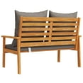 thumbnail image 6 of vidaXL Patio Sofa Bench 47.2" with Cushion Solid Wood Acacia, 6 of 7