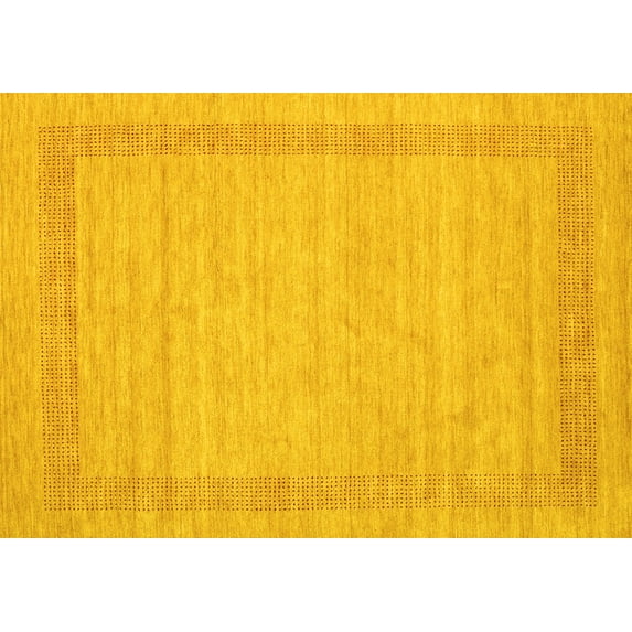 Ahgly Company Indoor Rectangle Abstract Yellow Contemporary Area Rugs, 7' x 10'