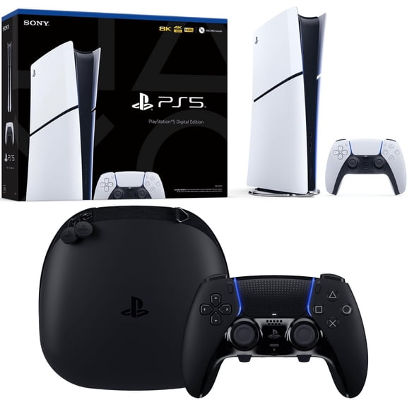 PlayStation 5 Digital Console Slim - 825GB with PlayStation Sony PS5 DualSense Edge Wireless Controller - Midnight Black