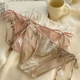 thumbnail image 6 of ZenCart Women's Sexy Strap Satin Panties Low Rise See Through Invisible Thongs Hollow Out Thin Mesh Sheer Briefs, 6 of 8