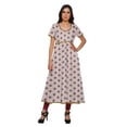 thumbnail image 1 of Moomaya Robes à Fente Imprimées pour Femmes Manches Courtes Kurti Tenue d'Été, 1 of 6