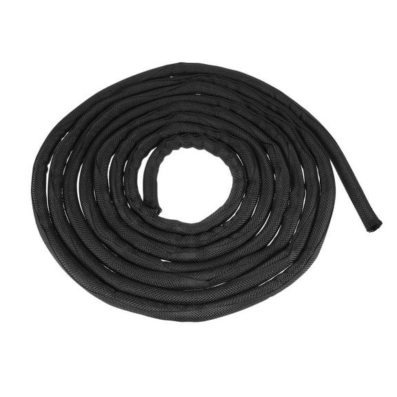 Uxcell Cable Tubing PET Cord Protector Self Closing Cable Sleeve Management Organizer 0.3" X 9.84 FT Black