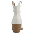 thumbnail image 3 of Soda Women Cowgirl Cowboy Western Stitched Ankle Boots Pointy Toe Short Low Stack Booties GESSO-S White 5.5, 3 of 4