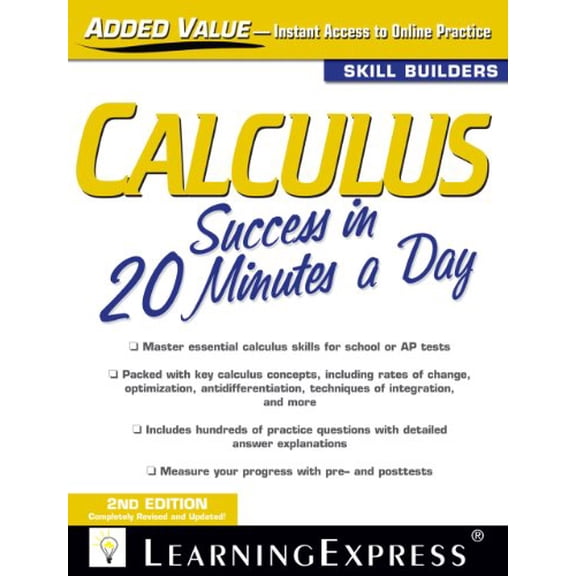 Pre-Owned Calculus Success in 20 Minutes a Day (Paperback) 1576858898 9781576858899