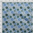 thumbnail image 4 of oneOone Cotton Silk Medium Blue Fabric Floral Retro Craft Projects Decor Fabric Printed By The Yard 42 Inch Wide, 4 of 5