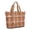 Orange and Black Checkered Pattern, variant on Brown and White Checkered Pattern Large Tote Bag for Women, Polyester Roomy Beach Bag with Pockets and Zipper, Water Resistant Gifts Ideas for Christmas Birthday