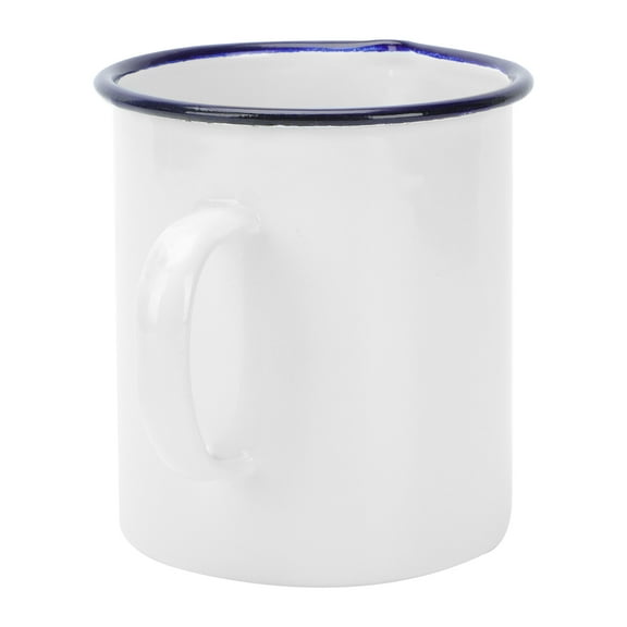Hemoton 1Pc Enamel Cup with Graduated Measuring Mug With Handle (Black, White)