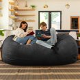 thumbnail image 5 of Jaxx 7 Foot Giant Bean Bag Sofa, Black, 5 of 6