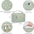 thumbnail image 5 of Bolsa de maquillaje, organizador de maquillaje de viaje, estuche para brochas de cosméticos para mujer en cuero ecológico vegano, verde (patente pendiente), 5 of 5