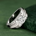 thumbnail image 3 of Newshe Jewellery 2 Ct Men Moissanite Wedding Bands 925 Sterling Silver Rings D Color VVS1 Clarity Brilliant Round Size 9, 3 of 7