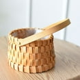 thumbnail image 4 of 2 Pack Wicker Bread Baskets, Wood Chip Picnic Basket with Handles, Handmade Woven Fruits Vegetable Storage Serving Basket Holder, Gift Packing Woven Basket(Oval+Round), 4 of 7