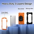 thumbnail image 3 of Dteck Samsung Galaxy Tab A7 Lite 8.7 Inch 2021 (SM-T220/T225)-Heavy Duty Protection Shockproof Case,360°Rotating Hand Stand with Pencil Holder Adjustable Shoulder Strap for Galaxy tab A8 Case,Orange, 3 of 8