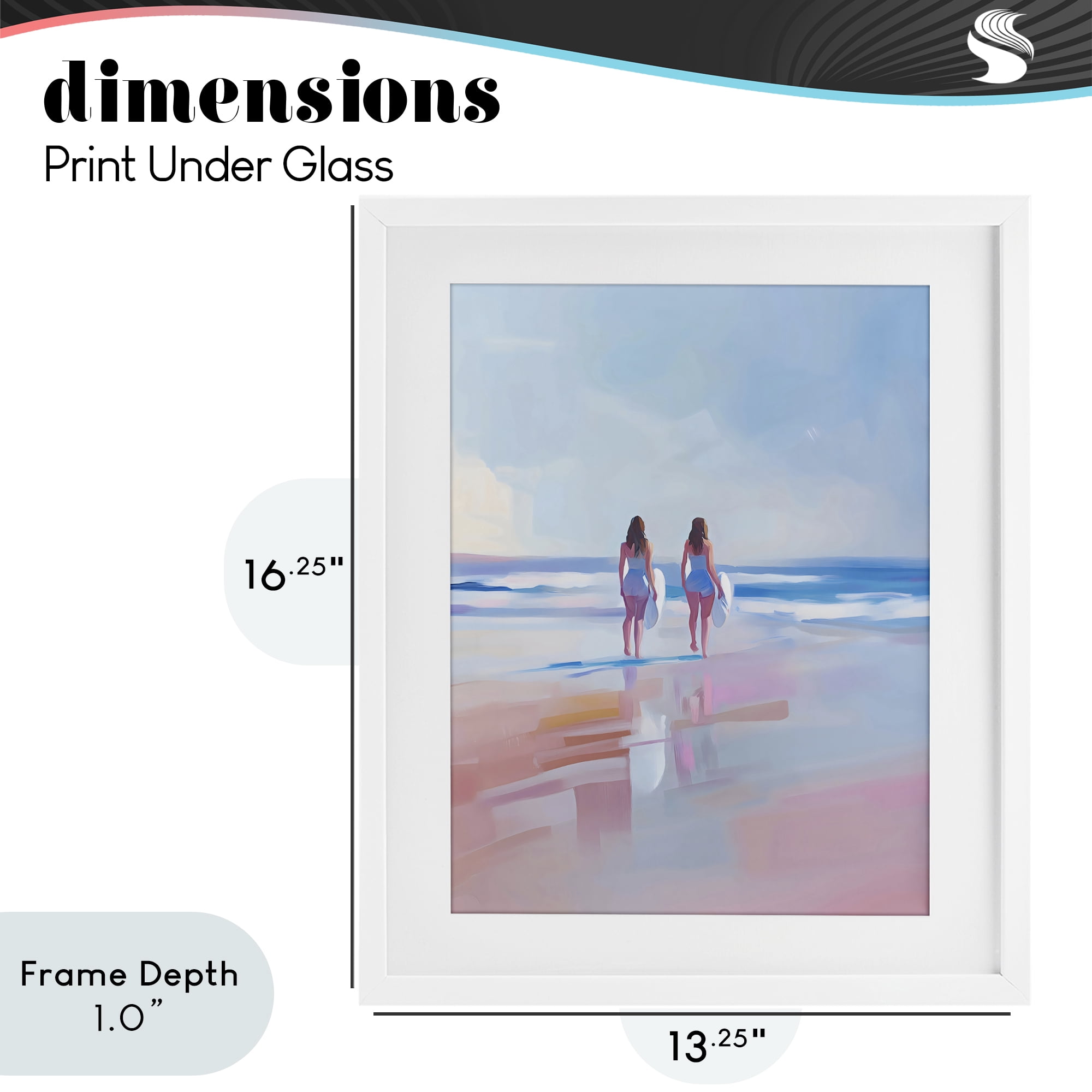 Stupell Industries Heading To Surf at Dawn White Framed Print Under Glass, design by The Prints Vibe