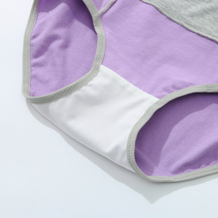 HUPOM 4PCS Bladder Control Underwear For Women Girls Panties High Waist  Leisure Tie Banded Waist Purple 3XL 