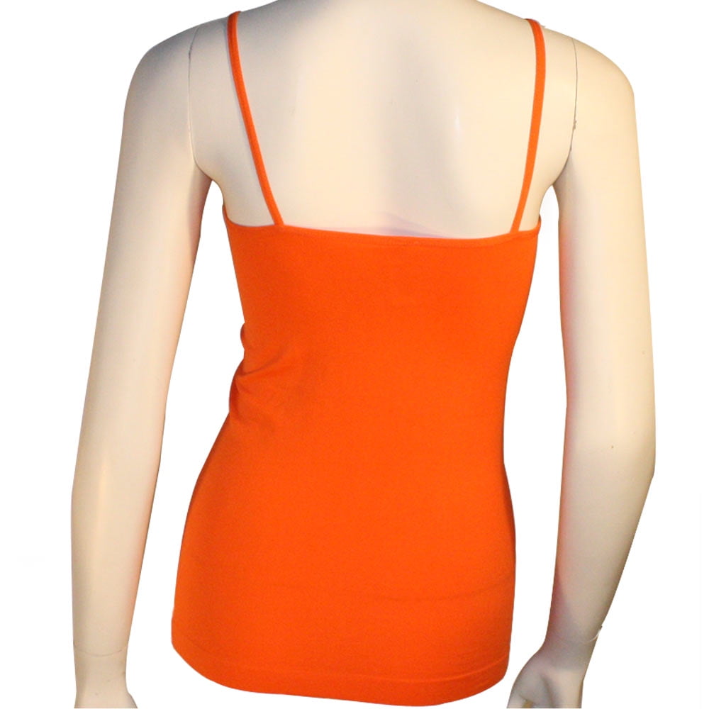 Women's Basic Stretch Camisole Tank Top Spaghetti Strap Long Cami Plain One  Size - Walmart.com