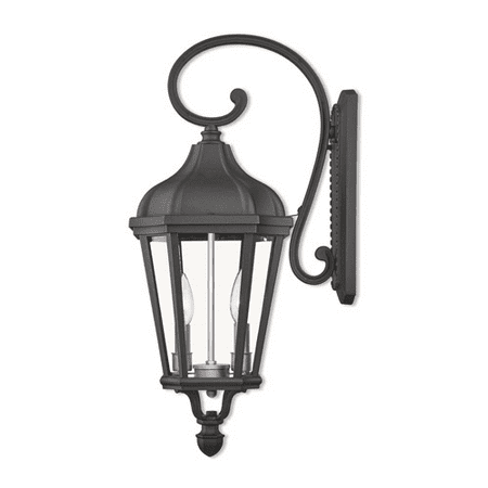 

World of Crystal Singapore Wall Sconces 9in Textured Black Cast Aluminum