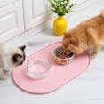 thumbnail image 2 of Oval Pet Feeding Mat, Waterproof Raised Edge Bowl Placemat, Non Slip Spill Proof Food and Water Tray for Dogs and Cats, Washable Floor Protector, 2 of 6