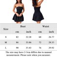 thumbnail image 2 of Vestido ajustado con pliegues para mujer, vestido estético sin mangas de color sólido Kuymtek Negro T S para Mujer, 2 of 6