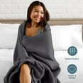 thumbnail image 4 of Bare Home Polar Fleece Bed Blanket - Lightweight - Premium Fleece - Throw, Forged Iron Gray, 4 of 10