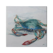 Stupell Industries Blue Crab Abstract Patterns Animals & Insects Painting Gallery Wrapped Canvas Print Wall Art, 30 x 30