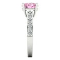 thumbnail image 3 of Clara Pucci 14K White Gold 2.3ct Pink Solitaire with Accents Ring for Women, 3 of 8
