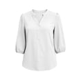 thumbnail image 5 of GUACER Half Sleeve Henley Blouses for Women V-Neck Button-Up Top Flowy Lightweight Shirts for Casual & Office Wear, 5 of 7