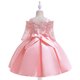 thumbnail image 5 of Vestido Para Niñas, Ropa Para Niñas Pequeñas, Encaje Bordado De Color Sólido, Manga Corta, Lazo, Vestido De Fiesta De Cumpleaños, Vestidos Para Niños, Rosa Odeerbi LM103-3654, 5 of 9