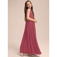 thumbnail image 5 of Drtj 2-16T Teen Junior girls Bridesmaid Dress Flower Girl Dresses with Pleated A-line Halter Floor-Length Chiffon, 5 of 6