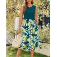 thumbnail image 2 of Vestido midi Zeagoo sin mangas con estampado floral para mujer, 2 of 8