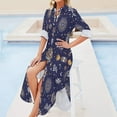 thumbnail image 4 of Boho Chic Star Pattern Design Shirt Dress Long Sleeve Street Fashion V Neck Oversized Casual Dress Women Evening Dress, 4 of 7
