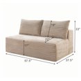 thumbnail image 6 of CQSXDA 2-Seater Corduroy Ground-Hugging Compressed Loveseat, for Small Apartment Living Room Seating, Camel, 6 of 9