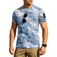 thumbnail image 4 of Homeyce Men's Camo Shirts Short Sleeve Graphic Shirts Lightweight Slim Fit Camouflage Tee Tops Crew Neck Top Shirts,Blue 3XL, 4 of 5