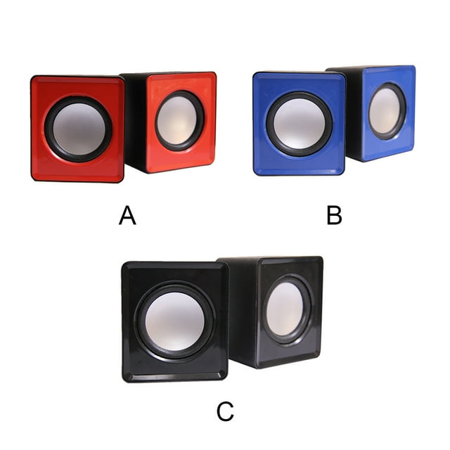 mmirethe Computer Speakers Protable Universal Music Loudspeaker Mini USB Sound Surround for Office Laptop Notebook Living Room Black