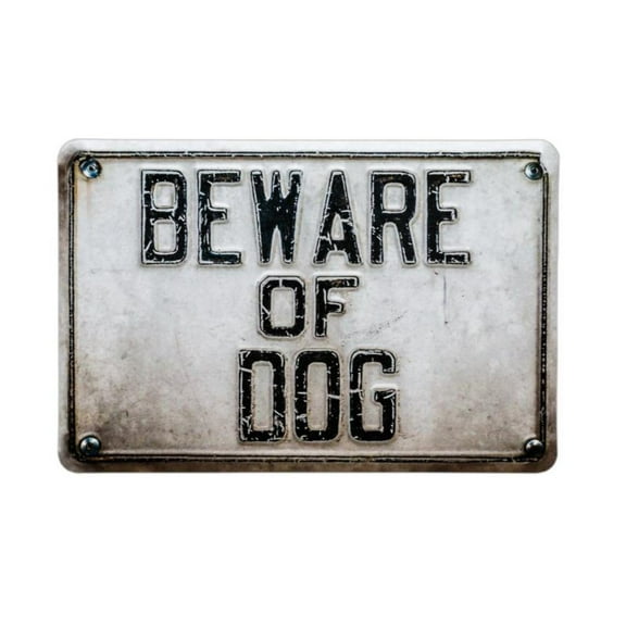 Beware of Dog Metal Sign 8" x 12"