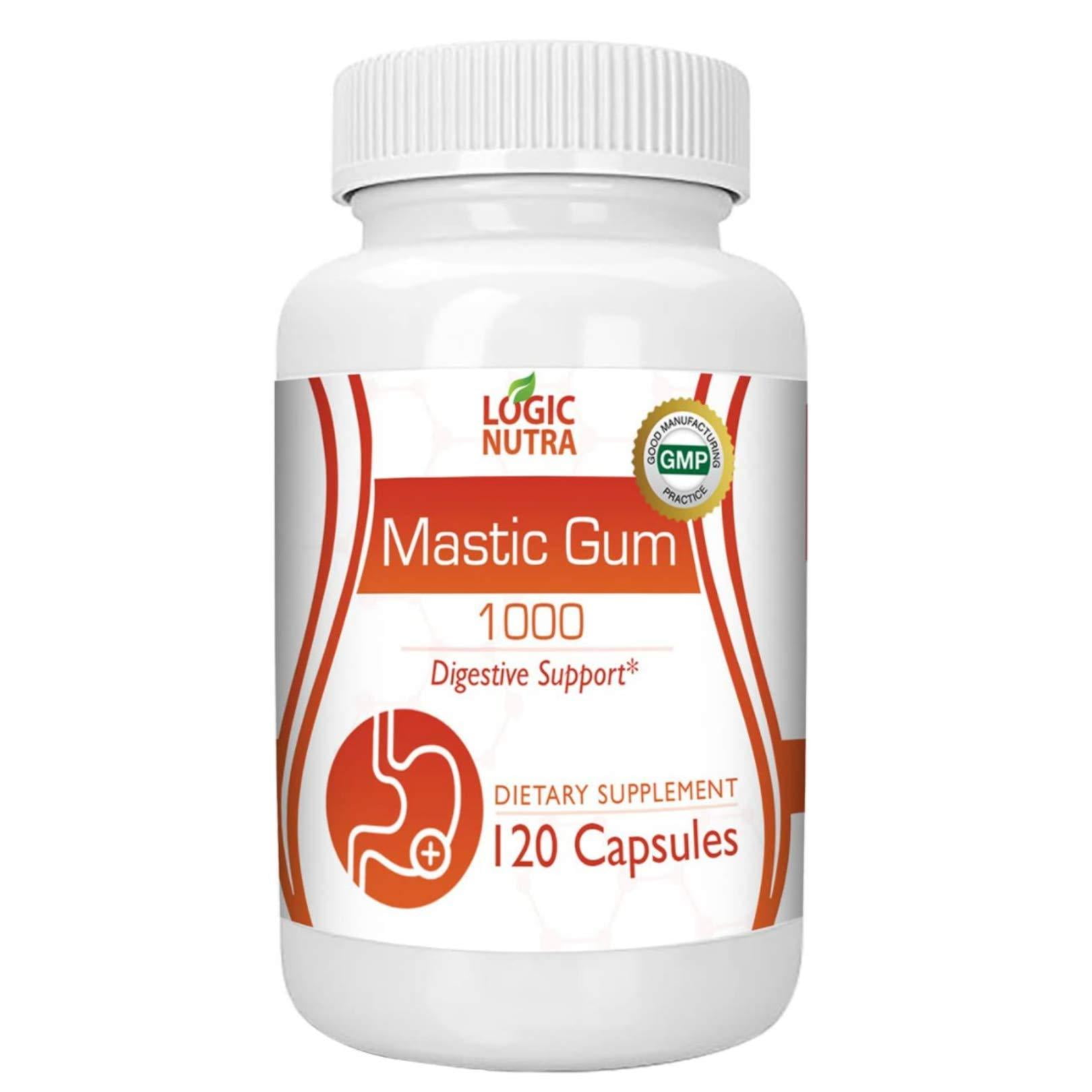 Mastic Gum 1000 mg 120 Vegetarian Capsules by Logic Nutra, Supports