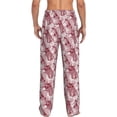 thumbnail image 2 of Bixox Men's Orchids Flowers Patterned Pajama Pants with Pockets Lounge Clothes for Home, 2 of 5