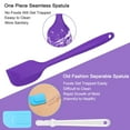 thumbnail image 3 of 2pcs Kitchen Cooking Silicone Spatula Set Heat Resistant Turner Scraper Cooking Baking Utensils Purple, 3 of 7