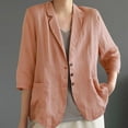 thumbnail image 6 of TMOYZQ Cotton Linen Blazer for Womens 3/4 Sleeve Loose Casual Business Blazer Jackets, 6 of 6