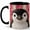 Black, variant on Stained Glass Penguin Coffee Mug, Arctic Bird Mug, Ceramic 11 oz