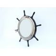 thumbnail image 2 of Handcrafted Model Ships SW-36-Mirr-BN 5 x 36 x 36 in. Deluxe Class Wood & Brushed Nickel Ship Wheel Porthole Mirror, 2 of 2