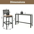 thumbnail image 2 of Gymax 3PCS Outdoor Metal Bar Table & Chairs Set Patio Dining Table Set w/ Cushion, 2 of 7