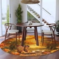 thumbnail image 3 of Round Rugs 6Ft, Orange Western Fall Round Area Rug Washable Indoor Throw Carpet, Sunflower Thanksgiving Pumpkin Soft Non Slip Circle Rug for Office Cabinet Home Decor Aesthetic, 3 of 8