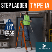 Louisville Ladder 10-Foot Fiberglass Step Ladder, 300-Pound Load Capacity, Type IA, FS1510
