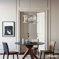 thumbnail image 3 of Hunter - Astwood 6-light Brushed Nickel, Large Chandelier, Dimmable, Caged Style, Drum Shaped, for Bedrooms, Dining, Living Rooms - 19118, 3 of 8