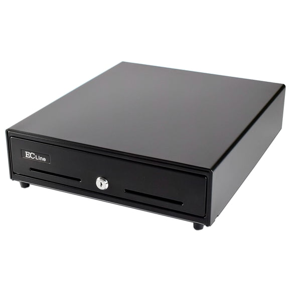 Cajón para Dinero EC Line G5100-II, Capacidad para 4 Billetes y 8 Separadores para Monedas. Color Negro.