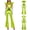 Green, variant on Womens Alien Cosplay Metallic Shiny Jumpsuit with Gloves Mock Neck Fly Sleeve Bodysuit for Halloween Space-themed Party Silver M