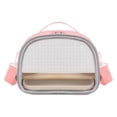 thumbnail image 2 of Lightweight Breathable Portable Bird Travel Carrier, Polyester Parrot Outdoor Cage with Wide Shoulder Strap & Detachable Cleaning Tray for Vet Visits & Outdoor Trips (Pink), 2 of 4