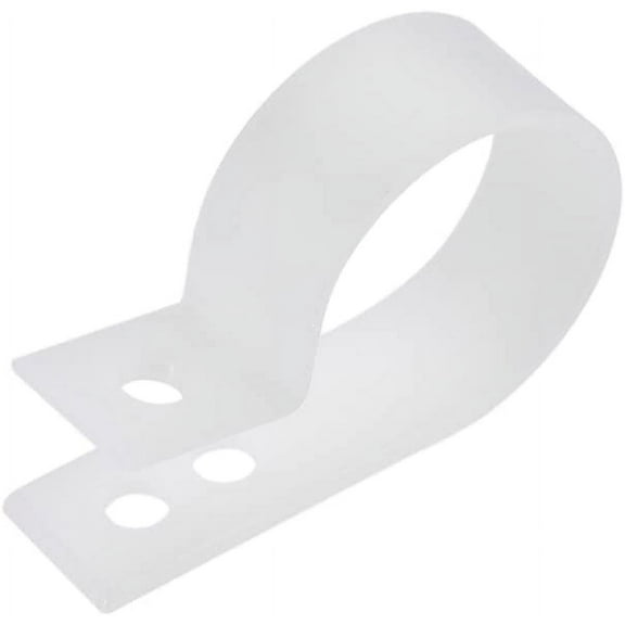 Cable Clips R Type Clamp Fastener 23mm for Home Office Cords Management White 25Pcs