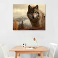 thumbnail image 2 of Nawypu  Wolf Canvas Print Wall Art Wild Animal Painting Picture Stretched and Framed for Living Room Bedroom Bathroom, 2 of 4